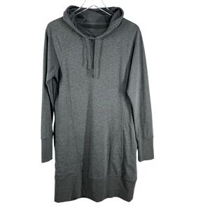 TOAD & CO. Women's BFT Hooded Dress Longsleeve Charcoal Grey Fleece Size Large
